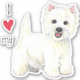 Adesivo Eu amo meu Westie Vinyl Sticker
