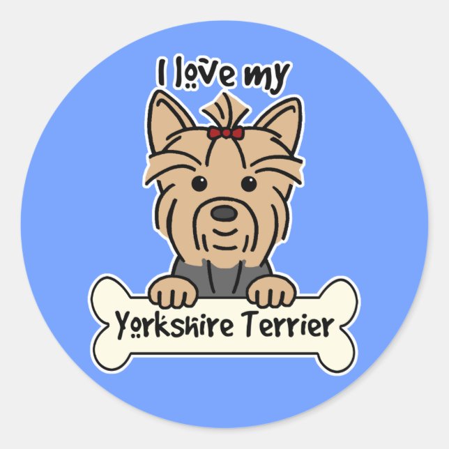 Adesivo Eu amo meu yorkshire terrier (Frente)