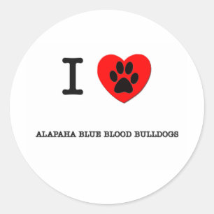 ADESIVO EU AMO MEUS BULDOGUES DO SANGUE AZUL DE ALAPAHA
