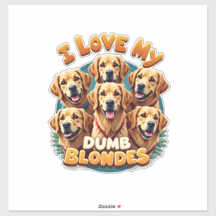 Adesivo Eu Amo Meus Retrievers Dourados Louros Bobos Vinta