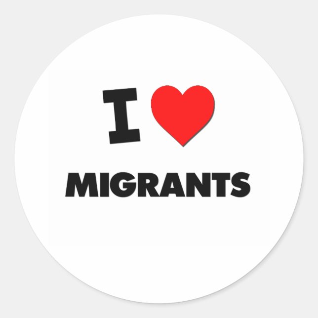 Adesivo Eu Amo Migrantes (Frente)