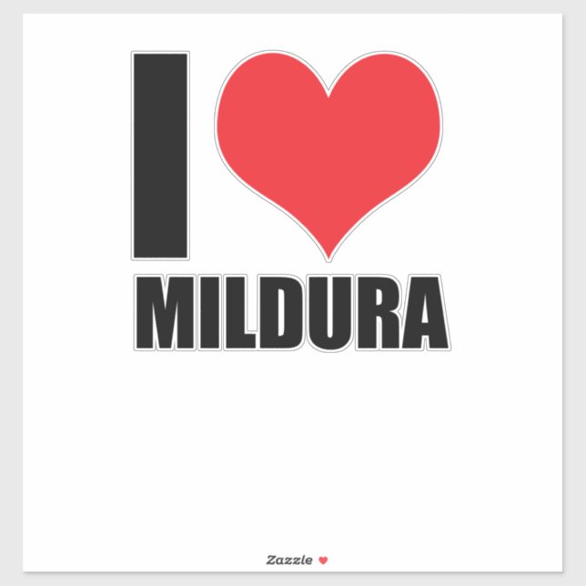 Adesivo Eu amo Mildura (Folha)