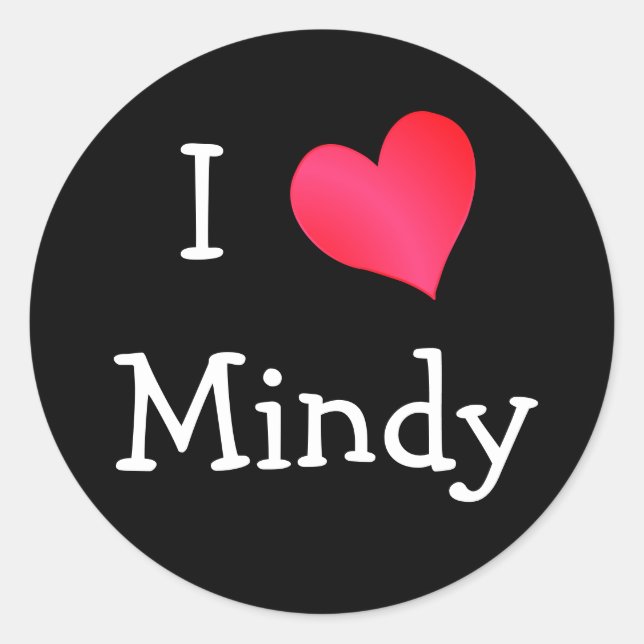 Adesivo Eu Amo Mindy (Frente)