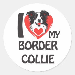 Adesivo Eu Amo Minha Collie Fronteira - Cachorro Gelado E