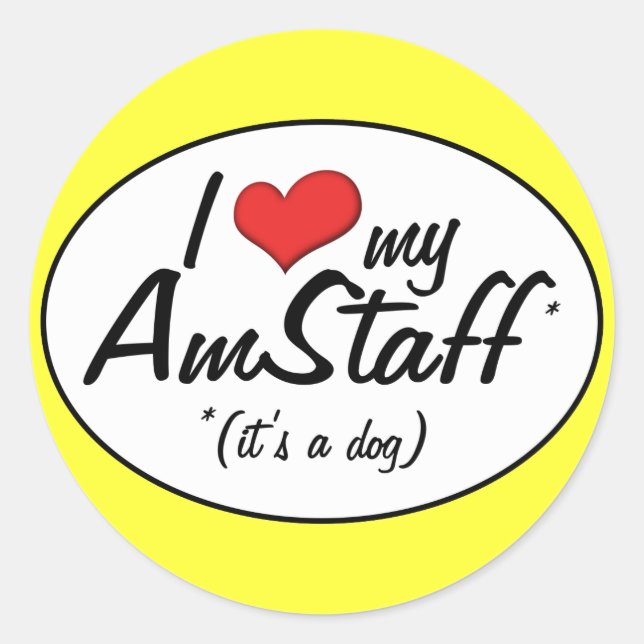 Adesivo Eu amo minha equipe (é um cão) (Frente)