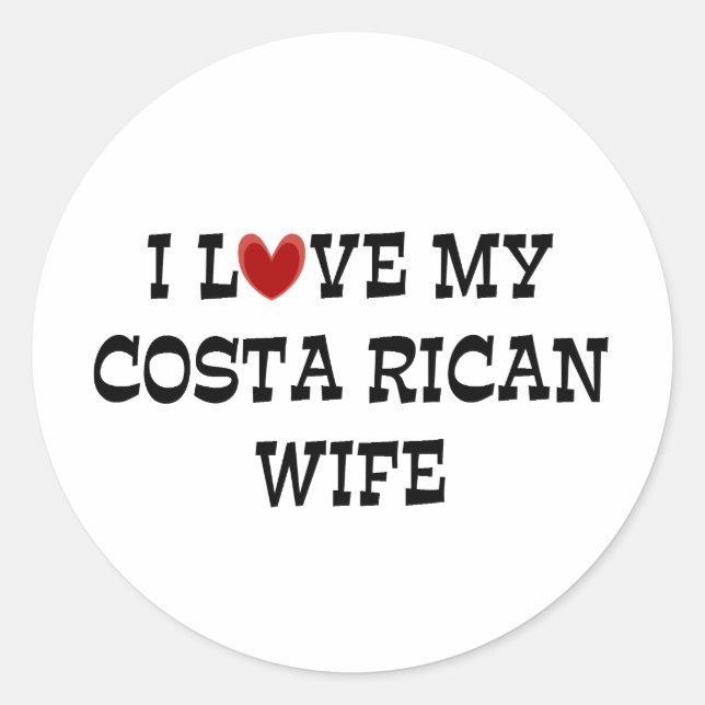 Adesivo Eu Amo Minha Esposa Costa Rica (Frente)