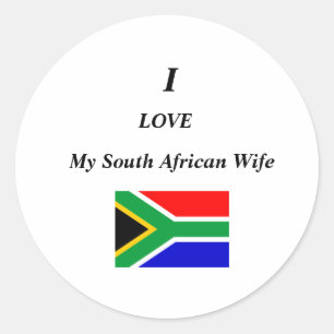 Adesivo Eu Amo Minha Esposa Sul-Africana Clássica Redonda