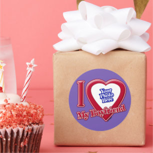 Adesivo Eu Amo Minha Foto Namorado do Coração Vermelho Rox