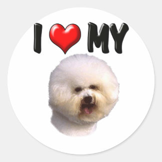 Adesivo Eu Amo Minha Frise Bichon
