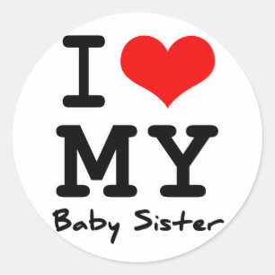 Adesivo Eu amo minha irmã do bebê