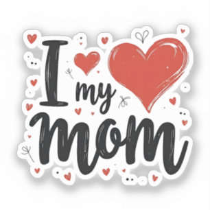 Adesivo Eu Amo Minha Mãe Querido Coração Crianças