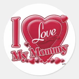 Adesivo Eu amo minha Mamãe vermelha - coração