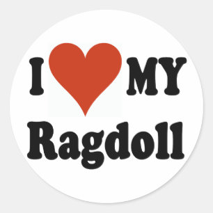 Adesivo Eu amo minha mercadoria do gato de Ragdoll