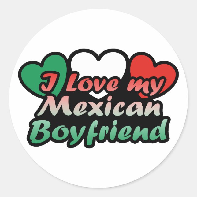 Adesivo Eu Amo Minha Namorado Mexicana (Frente)
