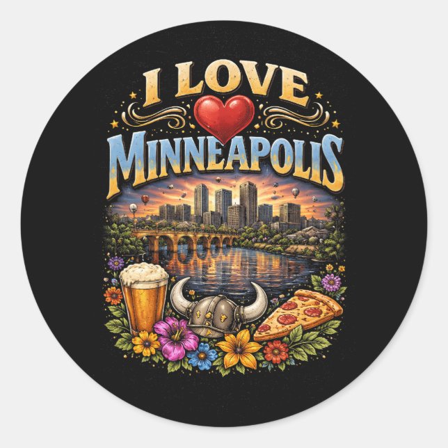 Adesivo Eu Amo Minneapolis (Frente)