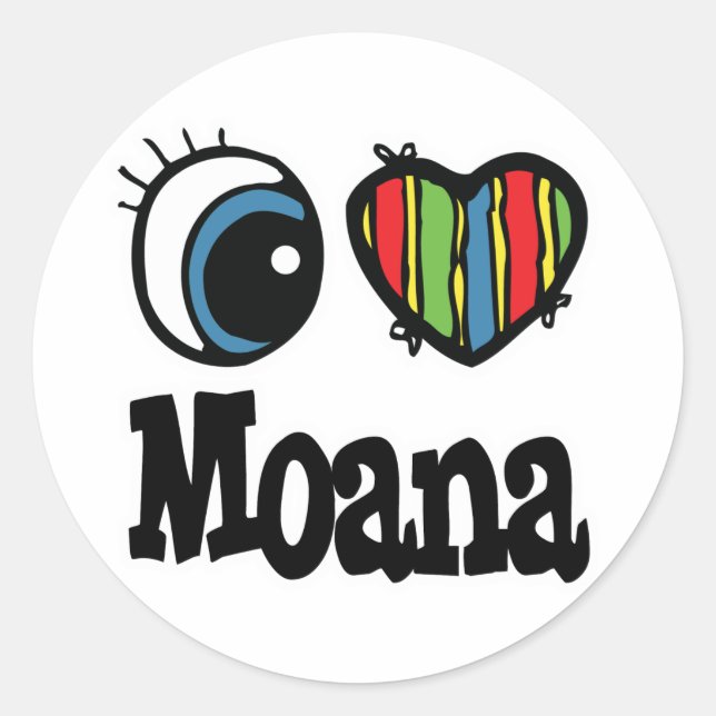 Adesivo Eu Amo Moana (Frente)