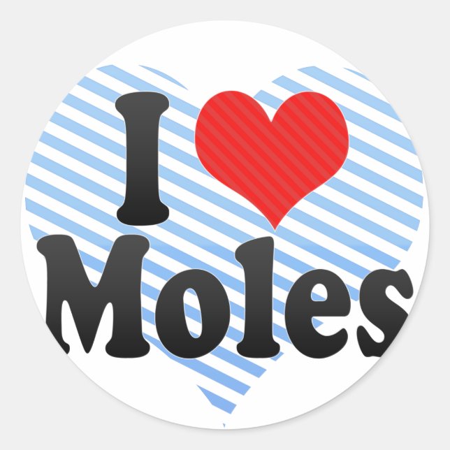 Adesivo Eu Amo Moles (Frente)