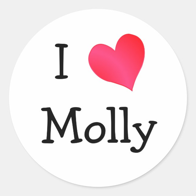 Adesivo Eu Amo Molly (Frente)