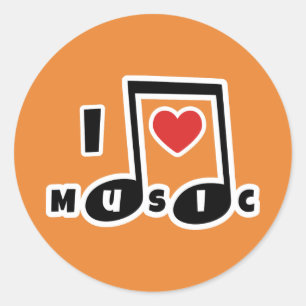 Adesivo Eu amo música
