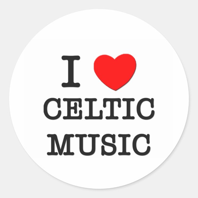 Adesivo Eu Amo Música Celta (Frente)