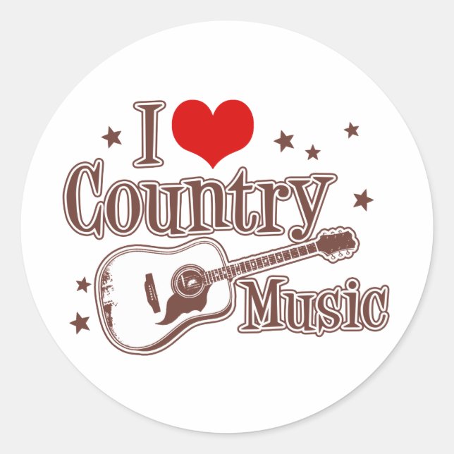 Adesivo Eu Amo Música country (Frente)