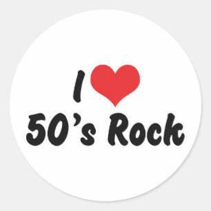 Adesivo Eu Amo Música Rock dos Anos 50