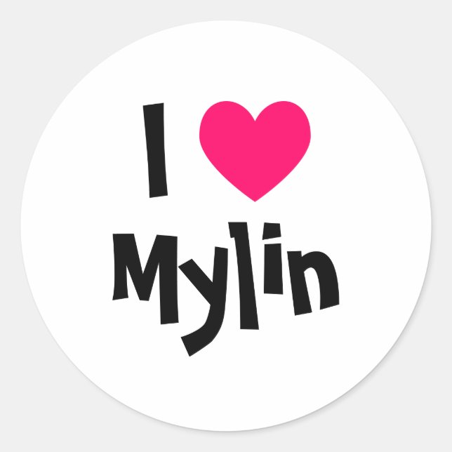 Adesivo Eu Amo Mylin (Frente)