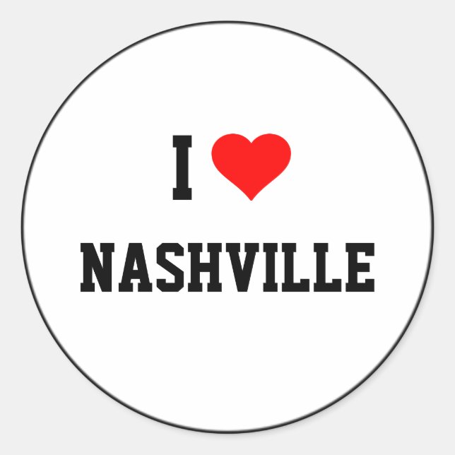 Adesivo Eu amo Nashville (Frente)