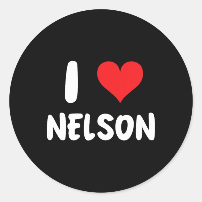 Adesivo Eu Amo Nelson - Coração - Nome  (Frente)