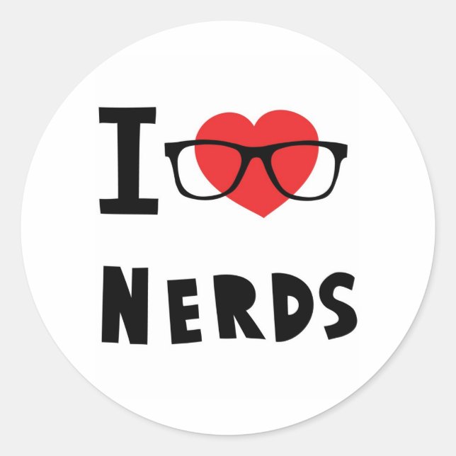Adesivo Eu amo nerd (Frente)