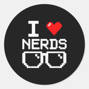 Adesivo Eu Amo Nerds Eu Adoro Nerds Para Livro de Ciência