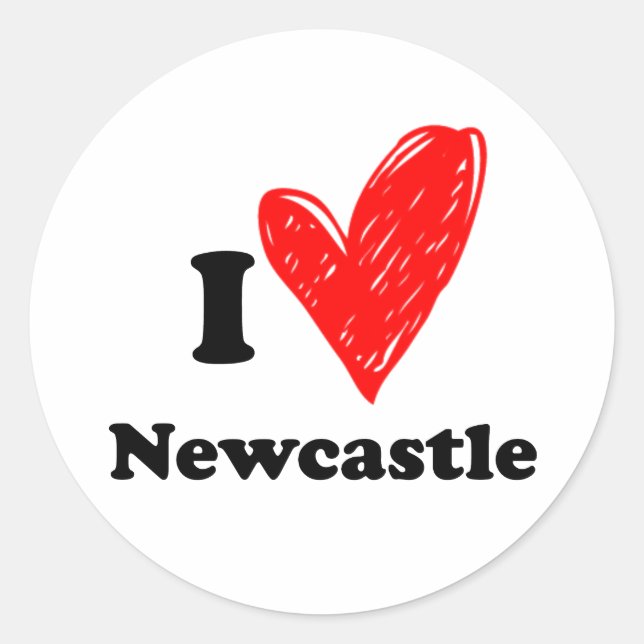 Adesivo Eu Amo Newcastle (Frente)