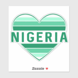 Adesivo Eu Amo Nigéria, Coração nigeriana