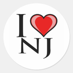 Adesivo Eu amo NJ - New-jersey