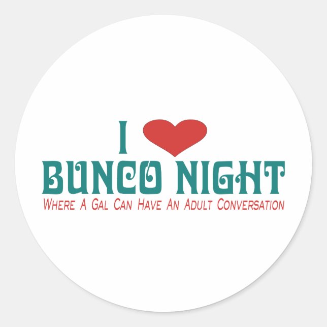 Adesivo eu amo noite de bunco (Frente)