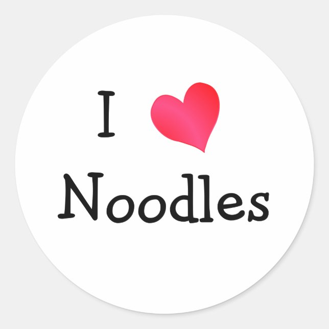 Adesivo Eu Amo Noodles (Frente)