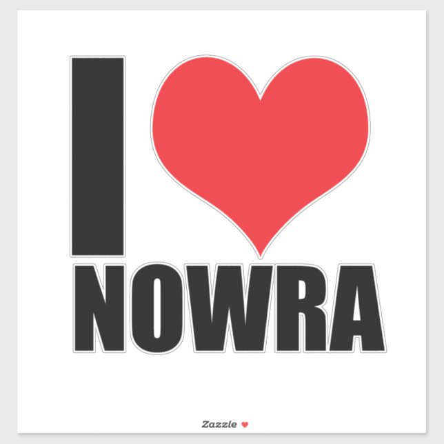 Adesivo Eu amo Nowra (Folha)