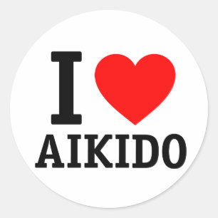 Adesivo Eu amo o Aikido