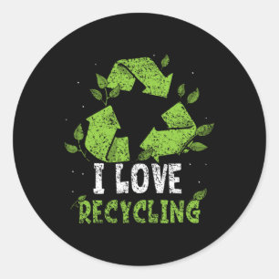 Adesivo Eu Amo O Ambiente De Reciclar Do Dia Da Terra Com