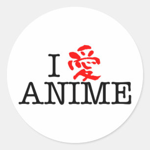 Adesivo Eu amo o Anime