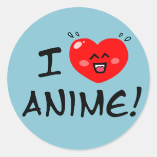 Adesivo Eu amo o Anime