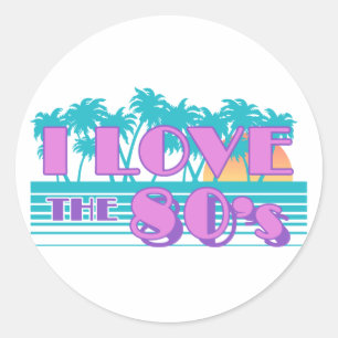 Adesivo Eu amo o anos 80
