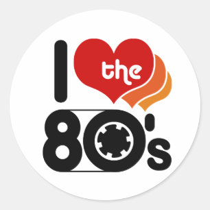 Adesivo Eu amo o anos 80