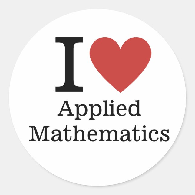 Adesivo Eu ❤️ Amo O Atirador De Matemática Aplicada (Frente)
