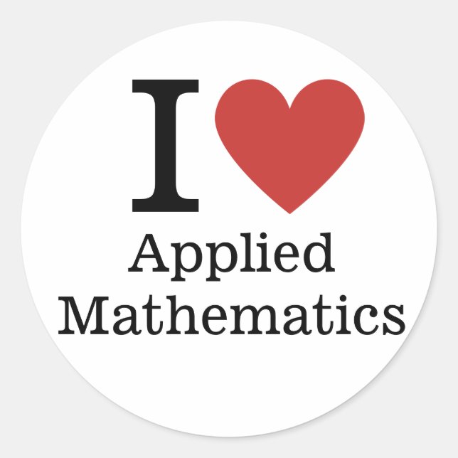 Adesivo Eu ❤️ Amo O Atirador De Matemática Aplicada (Frente)