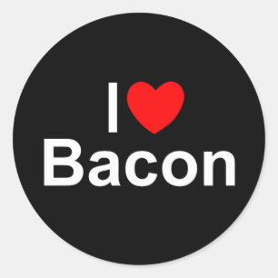 Adesivo Eu amo o bacon (do coração)