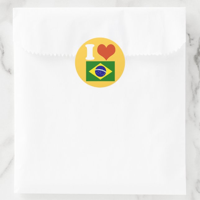 Adesivo Eu amo o Brasil (Bolsa)