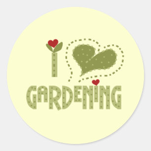 Adesivo Eu amo o camiseta e presentes de jardinagem