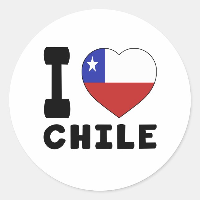 Adesivo Eu amo o Chile (Frente)