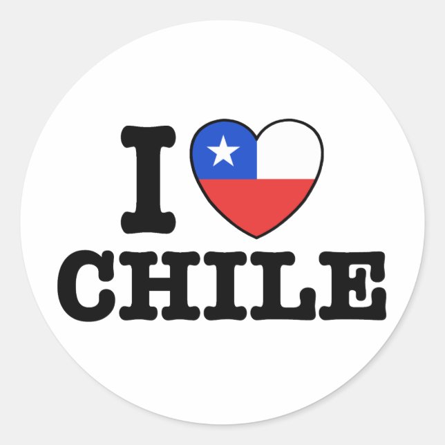Adesivo Eu amo o Chile (Frente)